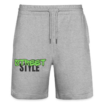 Graffiti Street Style – Urban meets contrast - Stanley/Stella Trainer Unisex Organic Jogging Shorts - heather grey - Front - Nik (191cm) & Marisol (170cm)