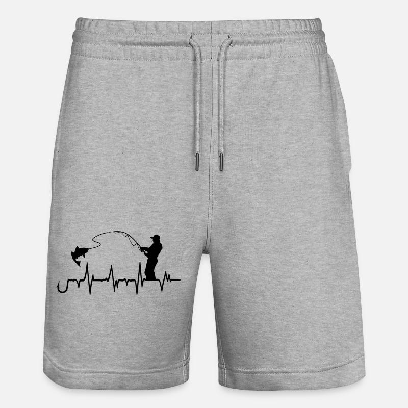 Hameçon de pêche Heartbeat Graphic - Short de jogging bio TRAINER Stanley/Stella unisexe - gris chiné
