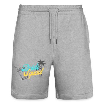 Braut Squad Tropischer Sonnenuntergang Design - Stanley/Stella Unisex Bio Joggingshorts Trainer  - Grau meliert - Vorne - Nik (191cm) & Marisol (170cm)