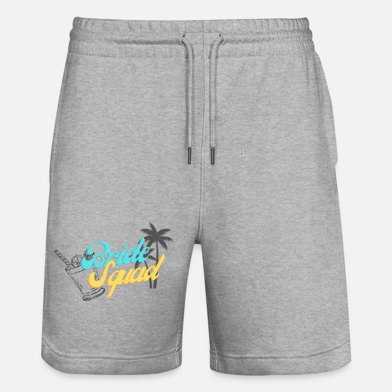 Bride Squad Tropical Sunset Design - Stanley/Stella Trainer Unisex Organic Jogging Shorts - heather grey