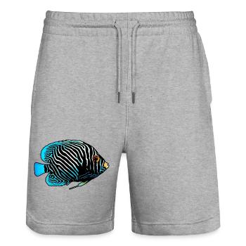 Exotic fish - Stanley/Stella Trainer Unisex Organic Jogging Shorts - heather grey - Front - Nik (191cm) & Marisol (170cm)