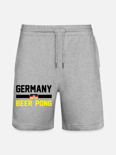 Bier Pong Deutschland - Stanley/Stella Unisex Bio Joggingshorts Trainer - Grau meliert