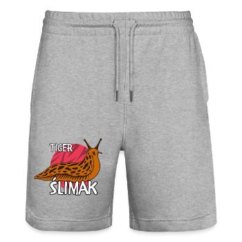 Tiger Ślimak | Funny Polish Meme Shirt - Stanley/Stella Trainer Unisex Organic Jogging Shorts - heather grey - Front - Nik (191cm) & Marisol (170cm)