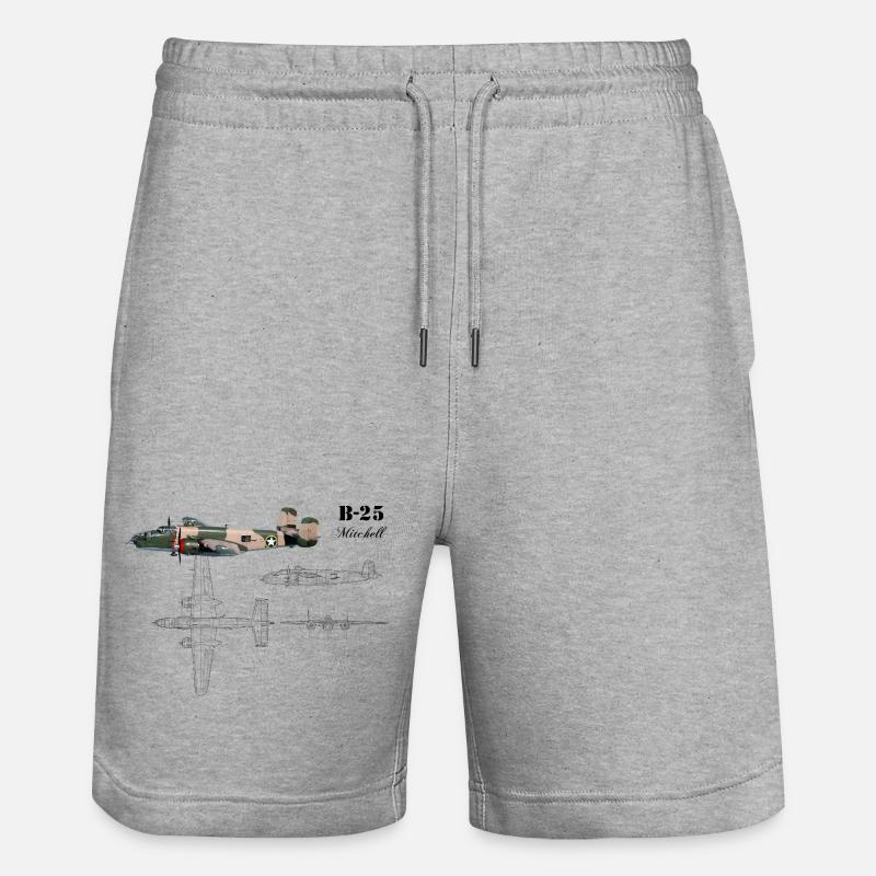 Le B-25 - Short de jogging bio TRAINER Stanley/Stella unisexe - gris chiné