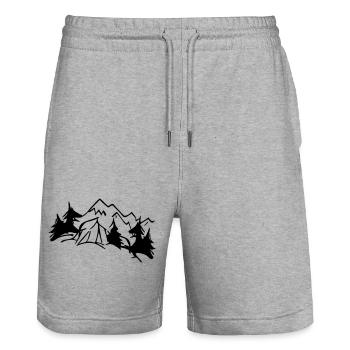 Tent Dream Nature - Design Colour Editable - Stanley/Stella Trainer Unisex Organic Jogging Shorts - heather grey - Front - Nik (191cm) & Marisol (170cm)