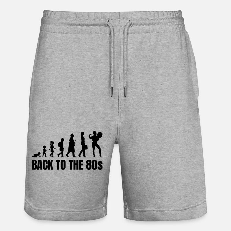 80er Jahre Evolution - Stanley/Stella Unisex Bio Joggingshorts Trainer  - Grau meliert
