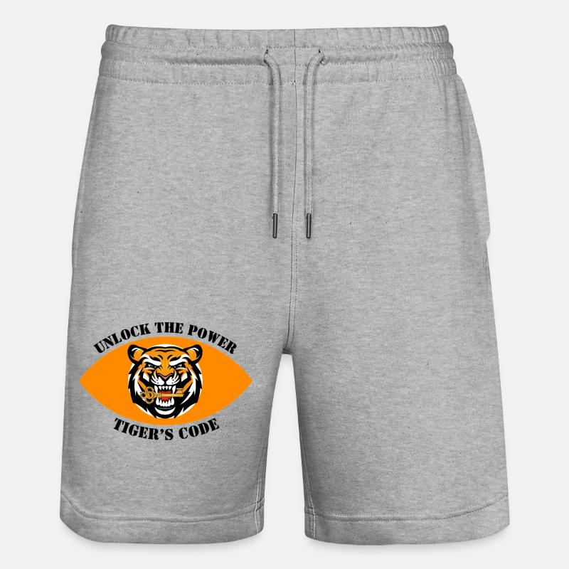 Conception dynamique de l’emblème du tigre - Short de jogging bio TRAINER Stanley/Stella unisexe - gris chiné