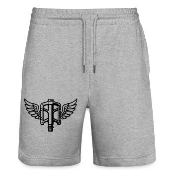 Pedal with wings - Stanley/Stella Trainer Unisex Organic Jogging Shorts - heather grey - Front - Nik (191cm) & Marisol (170cm)