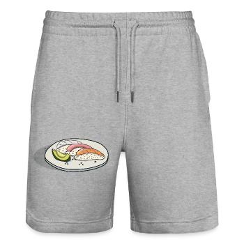Sushi - Stanley/Stella Unisex Bio Joggingshorts Trainer  - Grau meliert - Vorne - Nik (191cm) & Marisol (170cm)
