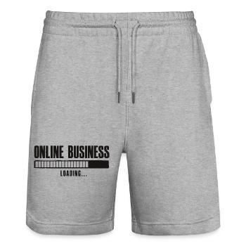 Online Business Loading Online Business Affiliate - Stanley/Stella Trainer Unisex Organic Jogging Shorts - heather grey - Front - Nik (191cm) & Marisol (170cm)