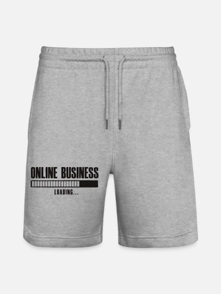 Online Business Loading Online Business Affiliate - Stanley/Stella Trainer Unisex Organic Jogging Shorts - heather grey