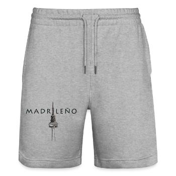 MADRILENIUM - Stanley/Stella Unisex Bio Joggingshorts Trainer  - Grau meliert - Vorne - Nik (191cm) & Marisol (170cm)