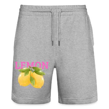 Lemon - Stanley/Stella Unisex Bio Joggingshorts Trainer  - Grau meliert - Vorne - Nik (191cm) & Marisol (170cm)