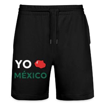 YO AMO MEXIQUE - Short de jogging bio TRAINER Stanley/Stella unisexe - noir - Devant - Nik (191cm) & Marisol (170cm)