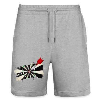 Dartscheibe im Graffiti-Stil mit Treffer - Stanley/Stella Unisex Bio Joggingshorts Trainer  - Grau meliert - Vorne - Nik (191cm) & Marisol (170cm)
