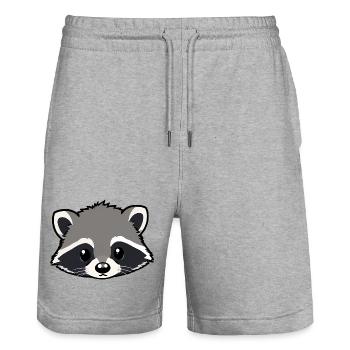 Raccoon - Stanley/Stella Trainer Unisex Organic Jogging Shorts - heather grey - Front - Nik (191cm) & Marisol (170cm)