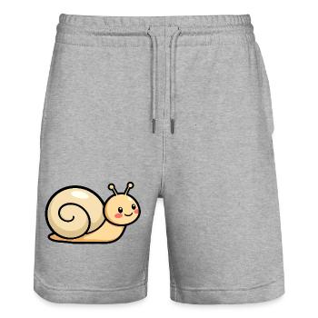 Schnecke - Stanley/Stella Unisex Bio Joggingshorts Trainer  - Grau meliert - Vorne - Nik (191cm) & Marisol (170cm)