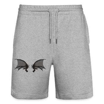 Dämonenflügel, halloween outfits, goth - Stanley/Stella Unisex Bio Joggingshorts Trainer  - Grau meliert - Vorne - Nik (191cm) & Marisol (170cm)