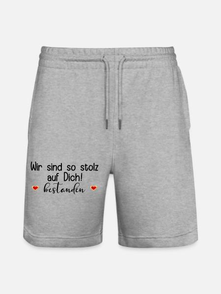 STOLZ ABSCHLUSS BESTANDEN SPRÜCHE - Stanley/Stella Unisex Bio Joggingshorts Trainer  - Grau meliert