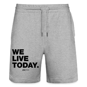 we live today (JGA - Jungesellenabschied) - Stanley/Stella Unisex Bio Joggingshorts Trainer  - Grau meliert - Vorne - Nik (191cm) & Marisol (170cm)
