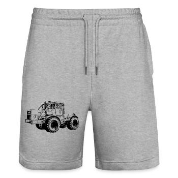 Power Machine K700 Tractor - Stanley/Stella Trainer Unisex Organic Jogging Shorts - heather grey - Front - Nik (191cm) & Marisol (170cm)