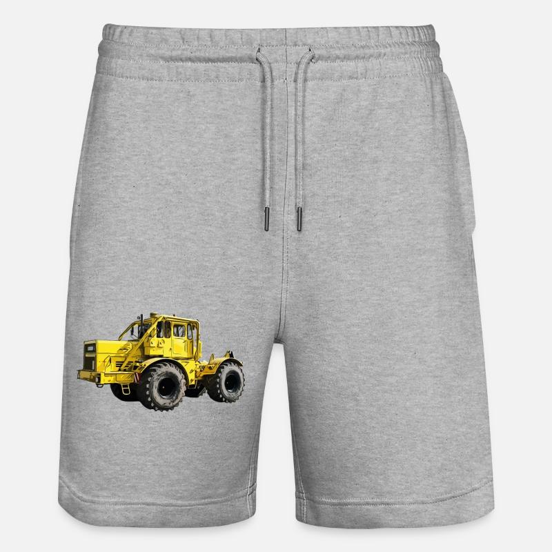 Gelbe Kraftmaschine K700 Traktor - Stanley/Stella Unisex Bio Joggingshorts Trainer  - Grau meliert