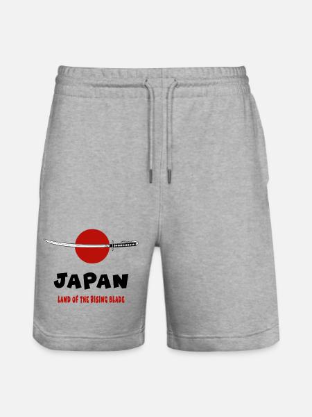Japan – Land of the Rising Blade - Stanley/Stella Trainer Unisex Organic Jogging Shorts - heather grey