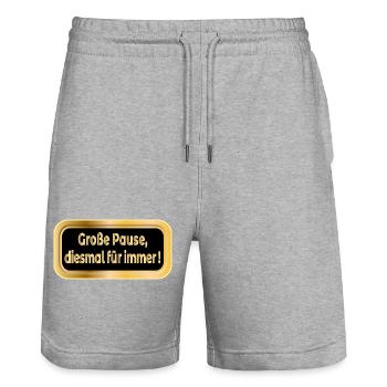 LEHRER LEHRERIN PENSIONIERUNG - Stanley/Stella Unisex Bio Joggingshorts Trainer  - Grau meliert - Vorne - Nik (191cm) & Marisol (170cm)