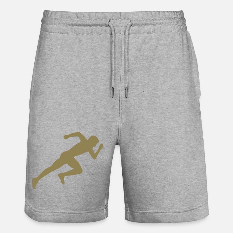 Minimalistische Silhouette Sprinter Sprinten  - Stanley/Stella Unisex Bio Joggingshorts Trainer  - Grau meliert