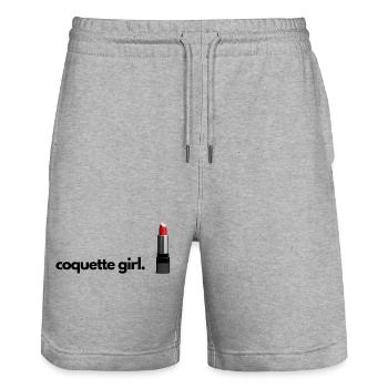 Coquette Mädchen Student Kit Kit - Stanley/Stella Unisex Bio Joggingshorts Trainer  - Grau meliert - Vorne - Nik (191cm) & Marisol (170cm)