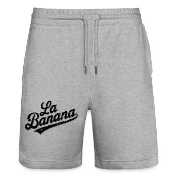 La banane - Short de jogging bio TRAINER Stanley/Stella unisexe - gris chiné - Devant - Nik (191cm) & Marisol (170cm)