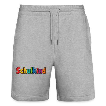 Schoolchild colorful - Stanley/Stella Trainer Unisex Organic Jogging Shorts - heather grey - Front - Nik (191cm) & Marisol (170cm)
