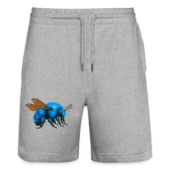 Blaue Hummel rechts - Stanley/Stella Unisex Bio Joggingshorts Trainer  - Grau meliert - Vorne - Nik (191cm) & Marisol (170cm)