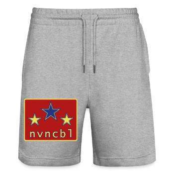 Invincible 03 - Stanley/Stella Trainer Unisex Organic Jogging Shorts - heather grey - Front - Nik (191cm) & Marisol (170cm)