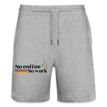 No coffee No work – Vintage rétro café - Short de jogging bio TRAINER Stanley/Stella unisexe - gris chiné - Devant - Nik (191cm) & Marisol (170cm)