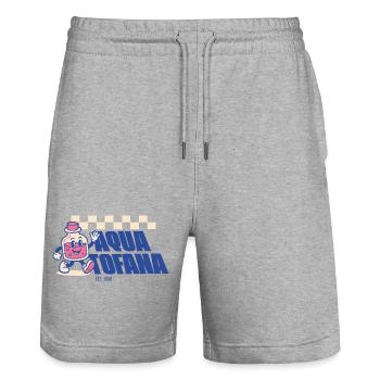 Aqua Tofana – Cute Retro Feminism - Stanley/Stella Unisex Bio Joggingshorts Trainer  - Grau meliert - Vorne - Nik (191cm) & Marisol (170cm)