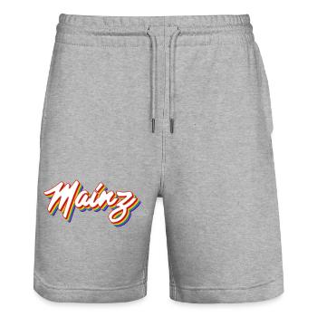 Schriftzug Mainz Pride - Stanley/Stella Unisex Bio Joggingshorts Trainer  - Grau meliert - Vorne - Nik (191cm) & Marisol (170cm)