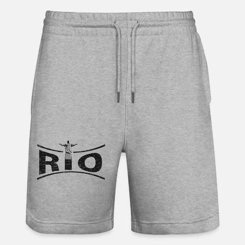 RIO avec Jésus - Brésil - Short de jogging bio TRAINER Stanley/Stella unisexe - gris chiné