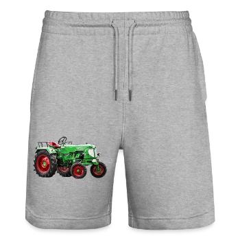 ADN du tracteur - Short de jogging bio TRAINER Stanley/Stella unisexe - gris chiné - Devant - Nik (191cm) & Marisol (170cm)