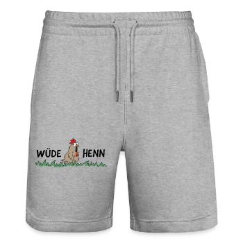 Wüde Henn Hendl Huhn - Stanley/Stella Unisex Bio Joggingshorts Trainer  - Grau meliert - Vorne - Nik (191cm) & Marisol (170cm)
