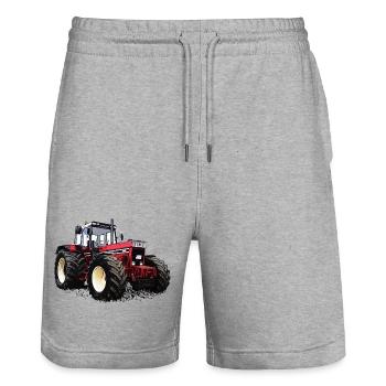 Rural Legend Red - Stanley/Stella Unisex Bio Joggingshorts Trainer  - Grau meliert - Vorne - Nik (191cm) & Marisol (170cm)