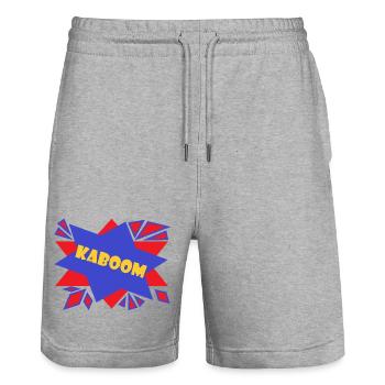 Bande dessinée Kaboom - Short de jogging bio TRAINER Stanley/Stella unisexe - gris chiné - Devant - Nik (191cm) & Marisol (170cm)