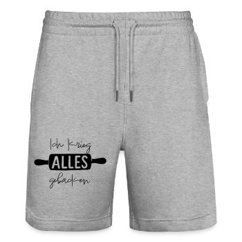 ich krieg alles gebacken baeckerei konditorei - Stanley/Stella Unisex Bio Joggingshorts Trainer  - Grau meliert - Vorne - Nik (191cm) & Marisol (170cm)