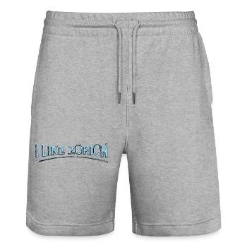 I like Zurich | Zürich-Design - Stanley/Stella Unisex Bio Joggingshorts Trainer  - Grau meliert - Vorne - Nik (191cm) & Marisol (170cm)
