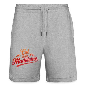Col de la Madeleine Elegant Climb Art - Stanley/Stella Trainer Unisex Organic Jogging Shorts - heather grey - Front - Nik (191cm) & Marisol (170cm)