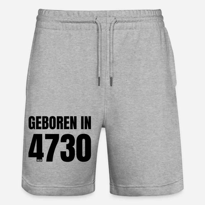 Design 17 – Né en 4730 - Short de jogging bio TRAINER Stanley/Stella unisexe - gris chiné