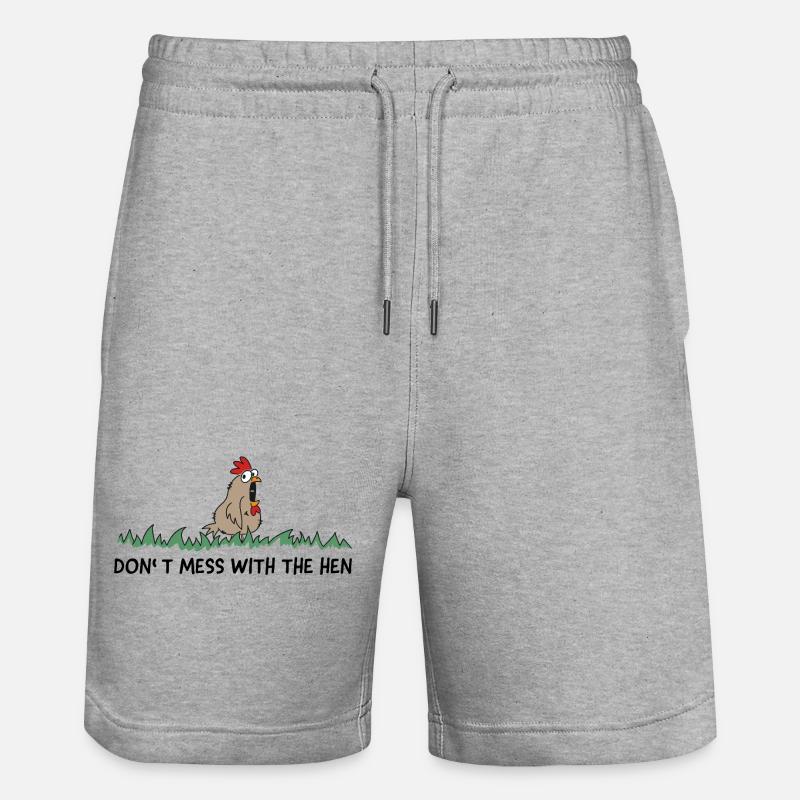 dont mess with the hen chicken - Stanley/Stella Unisex Bio Joggingshorts Trainer  - Grau meliert