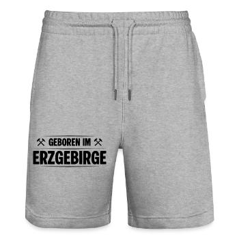 Kindheit Erzgebirge - Stanley/Stella Unisex Bio Joggingshorts Trainer  - Grau meliert - Vorne - Nik (191cm) & Marisol (170cm)