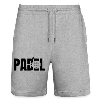 Padel - Stanley/Stella Trainer Unisex Organic Jogging Shorts - heather grey - Front - Nik (191cm) & Marisol (170cm)