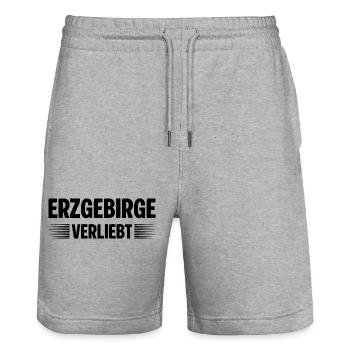 Erzgebirge Verliebt - Stanley/Stella Unisex Bio Joggingshorts Trainer  - Grau meliert - Vorne - Nik (191cm) & Marisol (170cm)